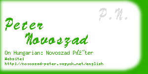 peter novoszad business card